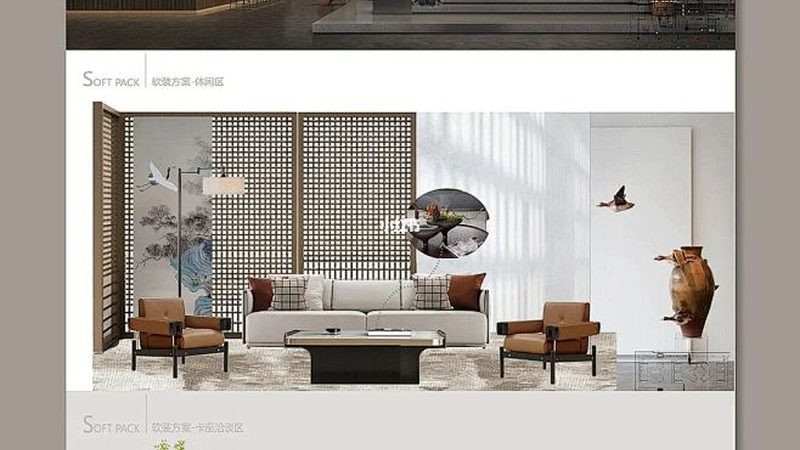 以下是一个小型办公室创意风格装修案例：